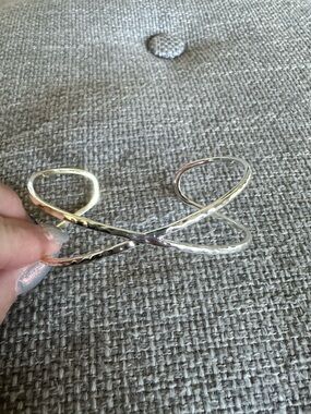 NWOT Gorjana Two-Tone Crisscross Cuff Bracelet - Silver